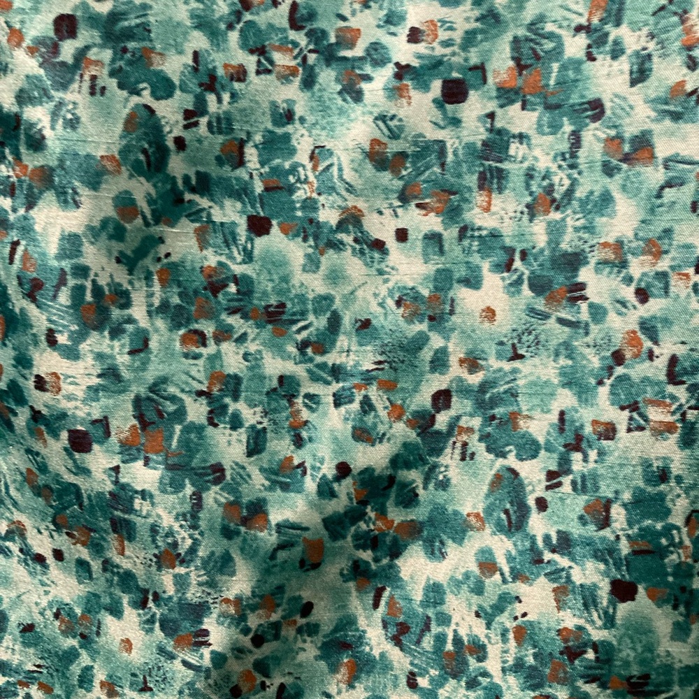 Pretty turquoise print size 8 Sag Harbor sleeveless top - Picture 2 of 3